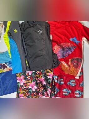 Boys Swim Suit Lot size range 5/6-8 Ocean Pacific, Hurley, Wonder Nation